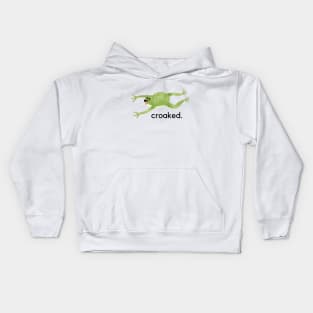 Croaked- a funny frog design Kids Hoodie